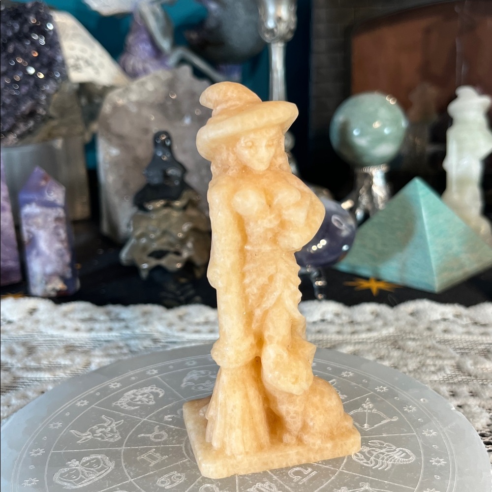 Orange calcite witch (as is)